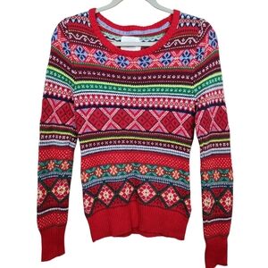 H&M LOGG Striped Ugly Christmas Sweater Fair Isle Angora Blend Womens Size S